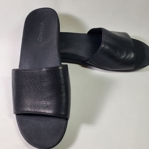 Vionic VAL SLIDE SANDAL Women's SZ 8 Black Slip On